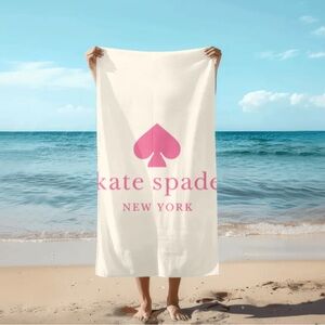 Kate Spade White Towel with Pink Logo